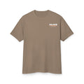 Brown t-shirt with 'FALSE' logo on a white background