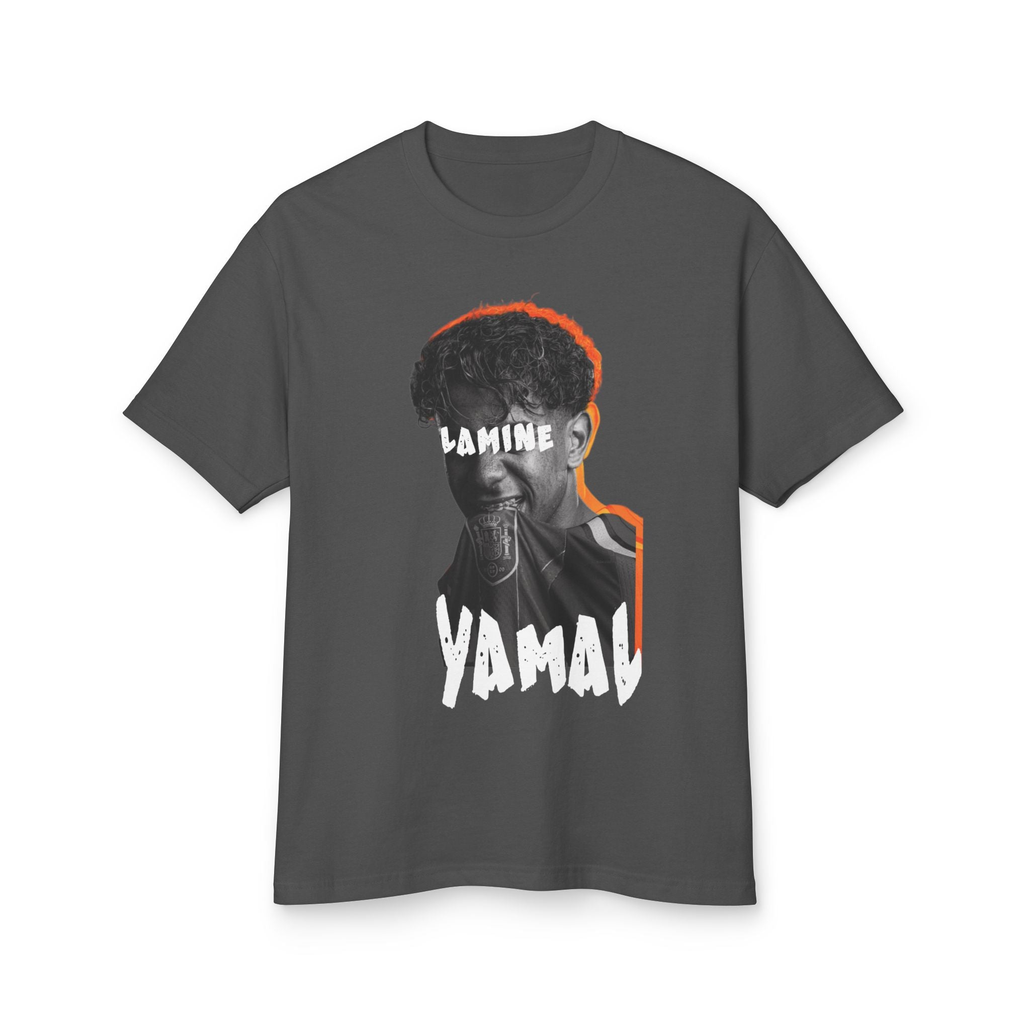 Lamine Yamal Graphic Streetwear T-Shirt, Heavyweight Garment-Dyed Portrait Tee